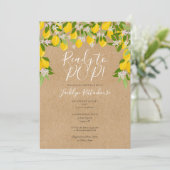 Rustikale Vorbereitung auf POP Lemons Grüne Kinder Einladung (Stehend Vorderseite)