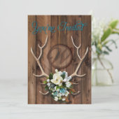 Rustikale Vorehe Einladung mit Magnolia (Stehend Vorderseite)