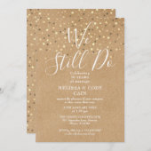Rustikale Vow Erneuerung wir noch Gold Stars Invit Einladung (Vorne/Hinten)