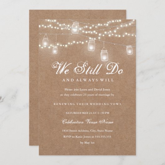 Rustikale Vow-Renewal-Einladung im Hinterhof Einladung (Vorne/Hinten)