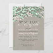 Rustikale Vow Renewal Wedding Jubiläumsgrün Einladung (Vorderseite)