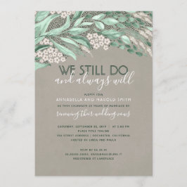 Rustikale Vow Renewal Wedding Jubiläumsgrün Einladung