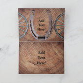 Rustikale Wagenrad-Hufeisen Western Style Holida Feiertagskarte (Innenseite)