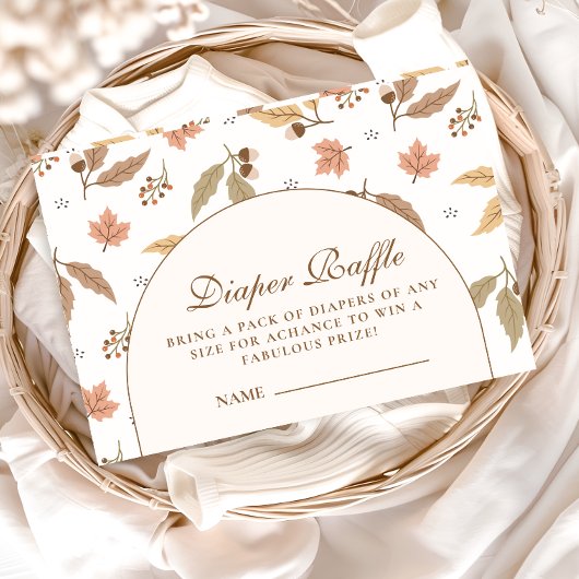 Rustikale Wald-Babyshower-Windel-Raffel Begleitkarte
