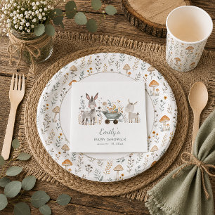 Rustikale Wald-Esel-Baby-Party Serviette