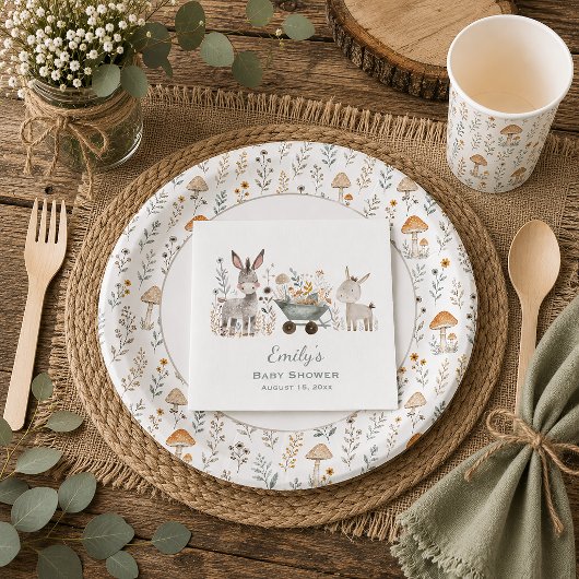 Rustikale Wald-Esel-Baby-Party | Serviette