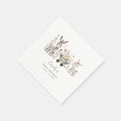 Rustikale Wald-Esel-Baby-Party | Serviette (Ecke)