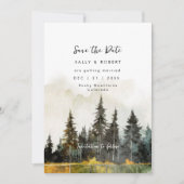 rustikale Wald Hochzeit speichern Sie die Dattelka Dankeskarte (Vorderseite)