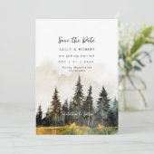rustikale Wald Hochzeit speichern Sie die Dattelka Dankeskarte (Stehend Vorderseite)