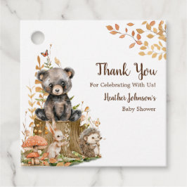 Rustikale Wald neutrale Babyduschbücher Geschenkanhänger