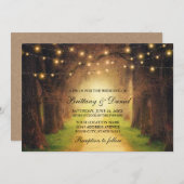Rustikale Wald Path String Lights Wedding Kraft Einladung (Vorne/Hinten)