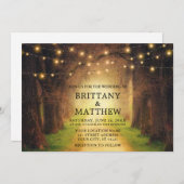 Rustikale Wald-Pfad-String-Lichter Hochzeiten Einladung (Vorne/Hinten)