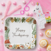 Rustikale Wald Pilze Blätter Erntedank Pappteller (Party)