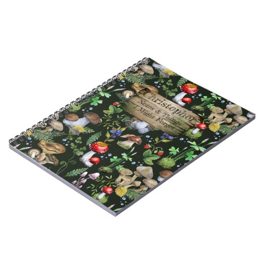 Rustikale Wald Pilze Moos Pflanze Notizblock (Linke Seite)