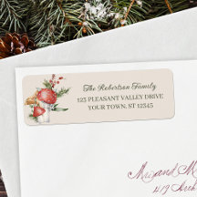 Rustikale Wald Pilze Weihnachten Rücksendeadresse