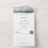 Rustikale Wald- und Berghochzeit All In One Einladung (Innen Boden)