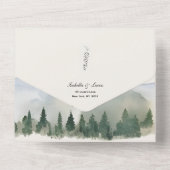 Rustikale Wald- und Berghochzeit All In One Einladung (Rückseite)