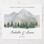 Rustikale Wald- und Berghochzeit Bierflaschenetikett (Einzelnes Label)