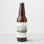 Rustikale Wald- und Berghochzeit Bierflaschenetikett (Vorderseite)