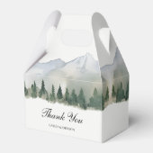 Rustikale Wald- und Berghochzeit Geschenkschachtel (Rückseite)