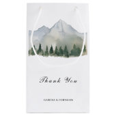 Rustikale Wald- und Berghochzeit Kleine Geschenktüte (Rückseite)