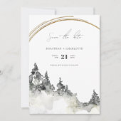 Rustikale Wald- und Berghochzeit Save The Date (Vorderseite)