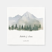 Rustikale Wald- und Berghochzeit Serviette (Vorderseite)