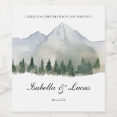 Rustikale Wald- und Berghochzeit Weinetikett (Einzelnes Label)