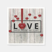 Rustikale Wald Valentine's Day LIEBE Moderne Rote  Serviette (Vorderseite)