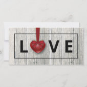 Rustikale Wald-Valentinstag-LIEBE Hört Fotokarte (Rückseite)