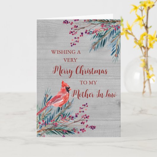 Rustikale Wald Wasserfarbe Mutter im Gesetz Weihna Karte (Gelbe Blume)