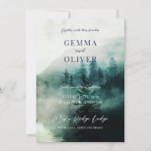 Rustikale Wald-Wasserfarbenhochzeit Einladung (Vorderseite)