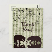 Rustikale Waldbären und Birkenbäume Vielen Dank Postkarte (Vorne/Hinten)