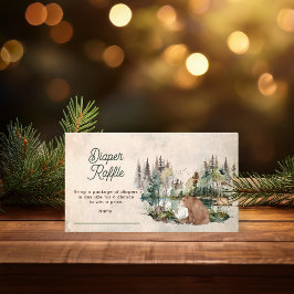 Rustikale Waldbärendusche Windelwanne Begleitkarte