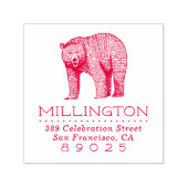 Rustikale Waldbärenfamilie Rücksendeadresse Permastempel (Design)