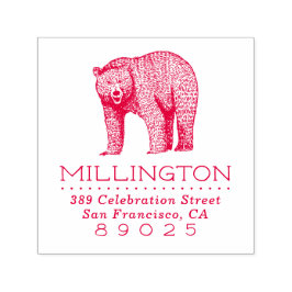 Rustikale Waldbärenfamilie Rücksendeadresse Permastempel