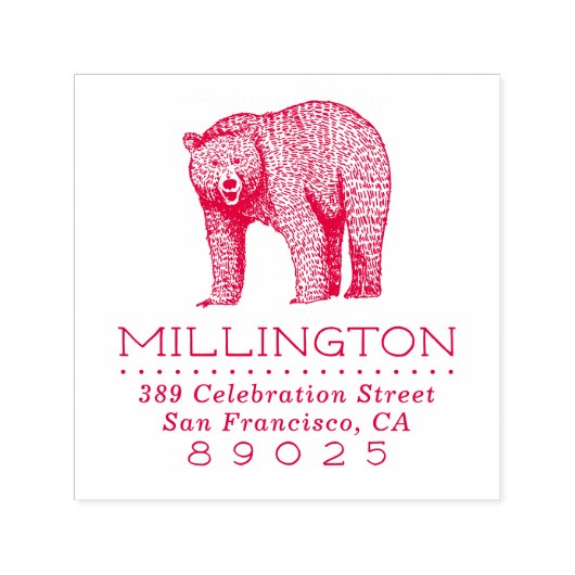 Rustikale Waldbärenfamilie Rücksendeadresse Permastempel (Design)