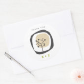 Rustikale Waldbaum Rings Monogram Moderne Hochzeit Runder Aufkleber (Umschlag)