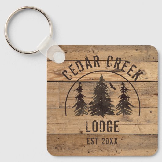Rustikale Waldbäume Hauseigentum Schlüsselanhänger (Vorderseite)