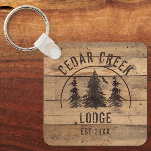 Rustikale Waldbäume Hauseigentum Schlüsselanhänger (Vorderseite)