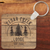 Rustikale Waldbäume Hauseigentum Schlüsselanhänger (Rückseite)