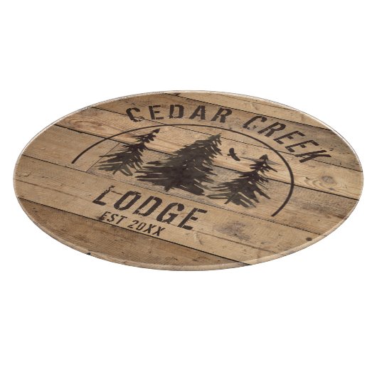 Rustikale Waldbäume Personalisiert Schneidebrett (Ecke)