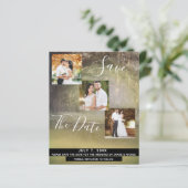 Rustikale Waldbaumen Hochzeitsstift Foto Save the  (Stehend Vorderseite)