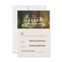 rustikale waldbezaubernde Hochzeitskarten RSVP