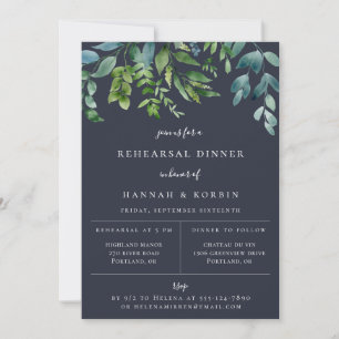 Rustikale Waldblätter Hochzeitsprobe Dinner in Mar Ankündigung
