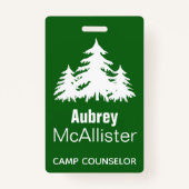 Rustikale Waldbrände | Camp Counselor Ausweis (Vorderseite)