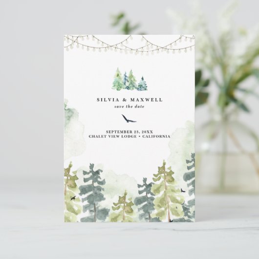 Rustikale Wälder, die Hochzeiten retten das Datum (Stehend Vorderseite)