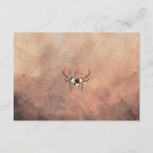 Rustikale Wälder Federn und Blütenblut Begleitkarte (Rückseite)