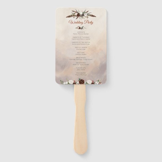 Rustikale Wälder Federn und Blütenblut Fächer (Rückseite)