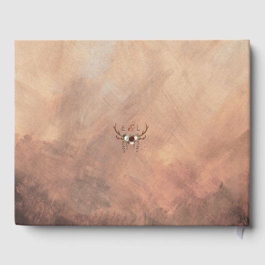 Rustikale Wälder Federn und Blütenblut Gästebuch (Rückseite)